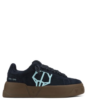 Naked Wolfe Kray Hairy Cow Suede Sneakers Heren Donkerblauw | DNL2495GO