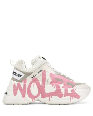 Naked Wolfe Track Logo Sneakers Dames Wit Roze | DWH5560HX