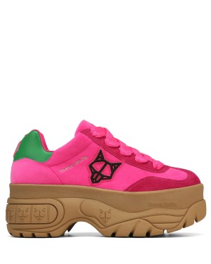 Naked Wolfe Warrior Velvet Sneakers Dames Roze Groen | ERR2153RF