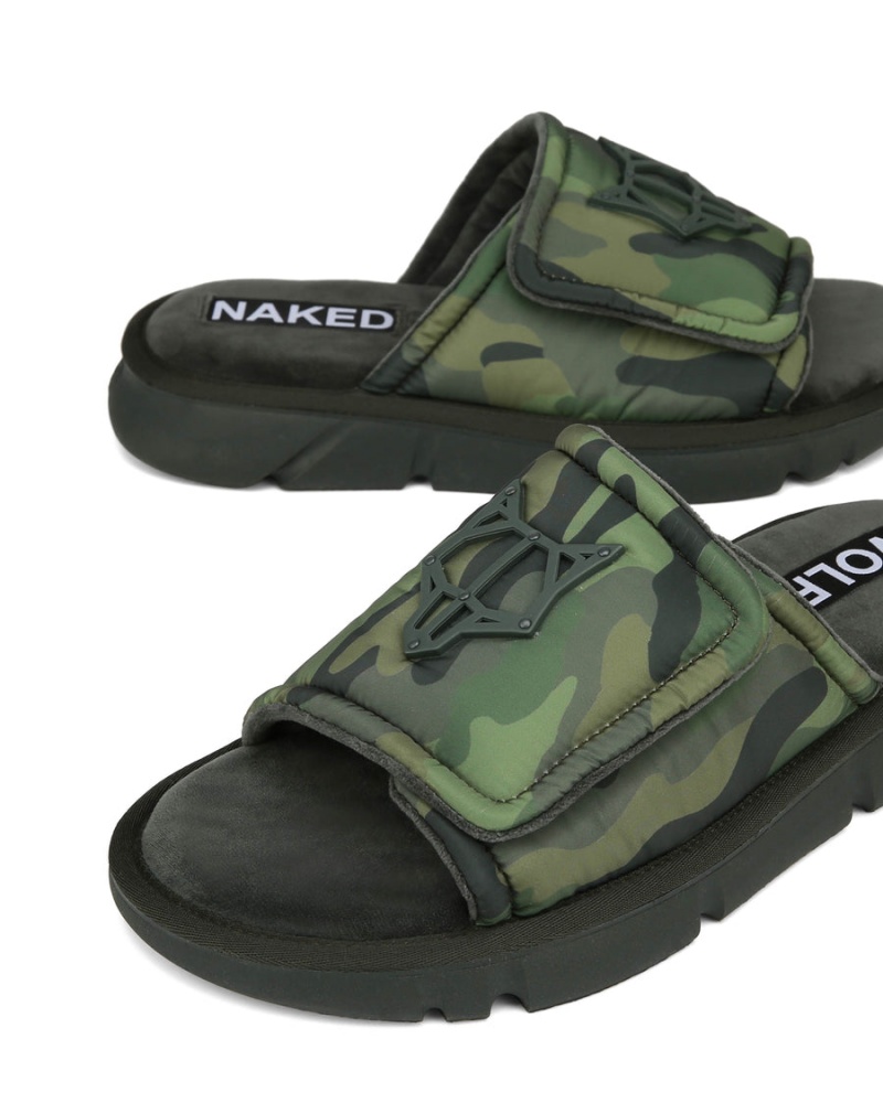 Naked Wolfe Alaska Badeslippers Heren Groen Zwart | YWY6542AB