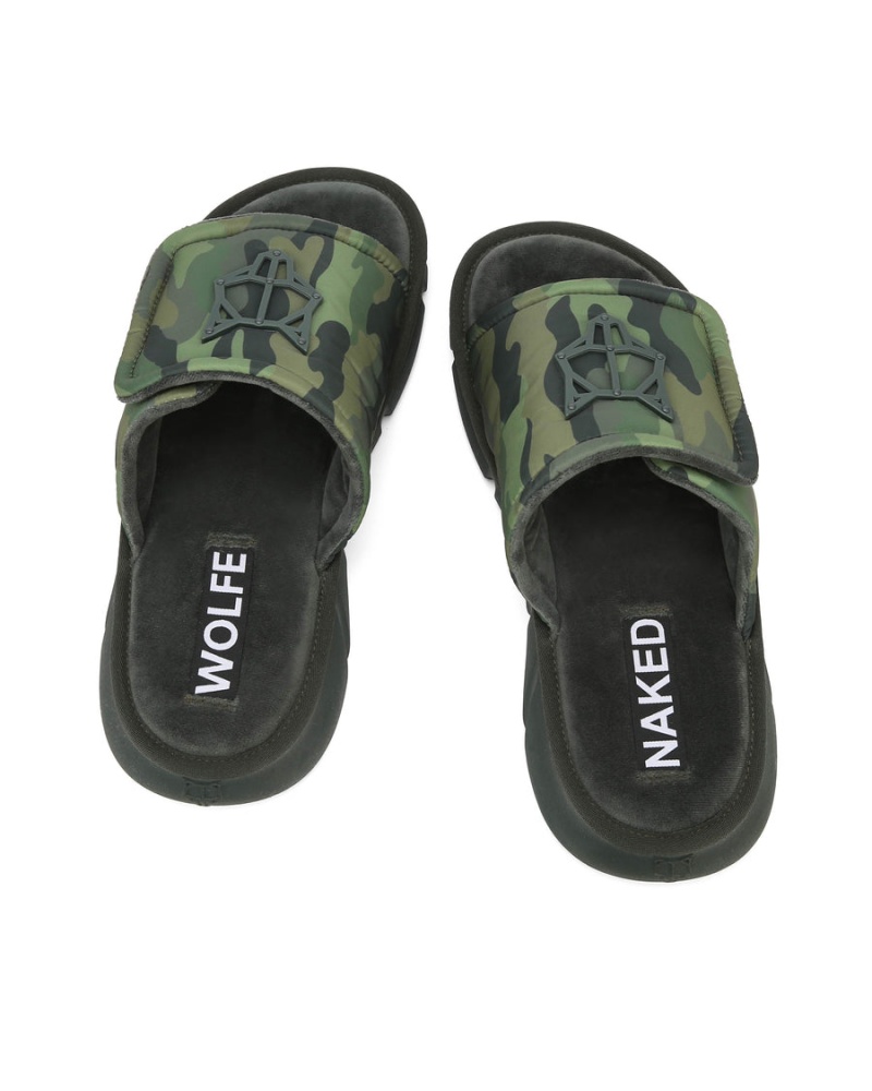 Naked Wolfe Alaska Badeslippers Heren Groen Zwart | YWY6542AB