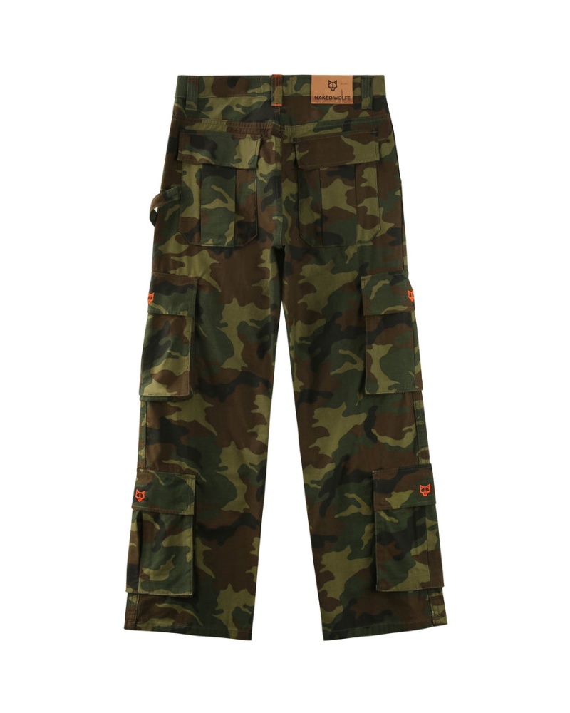 Naked Wolfe Baggy Pocket Cargo Broek Heren Groen Zwart | UXK1043UY