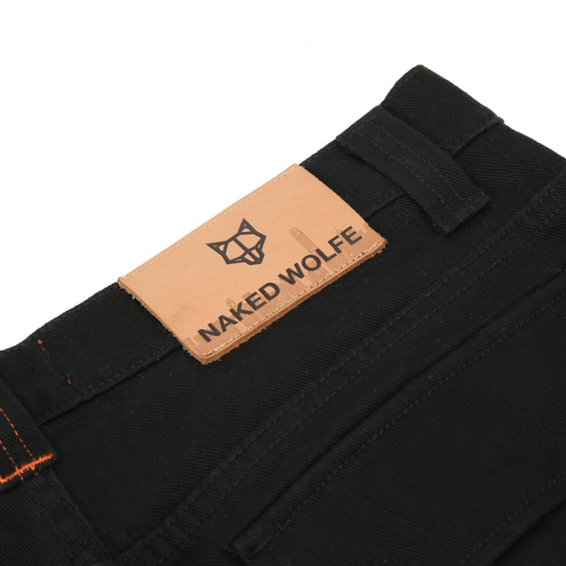 Naked Wolfe Baggy Pocket Cargo Logo Broek Heren Zwart | BCZ6137CR