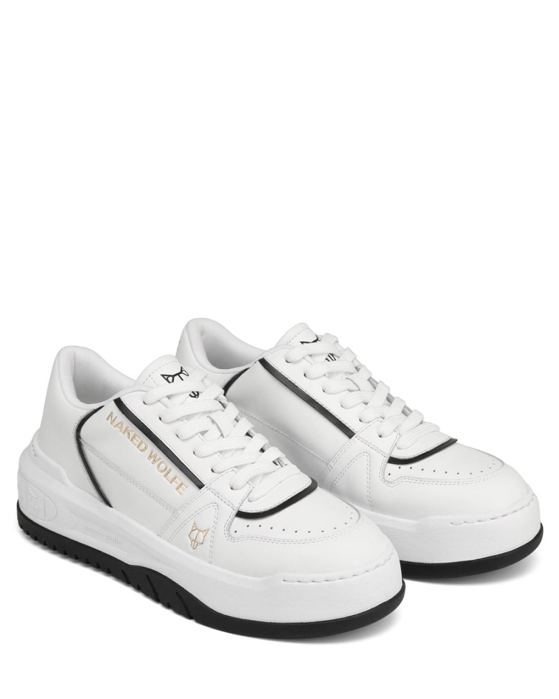 Naked Wolfe Cara Leren Sneakers Dames Wit | SNC4688WQ