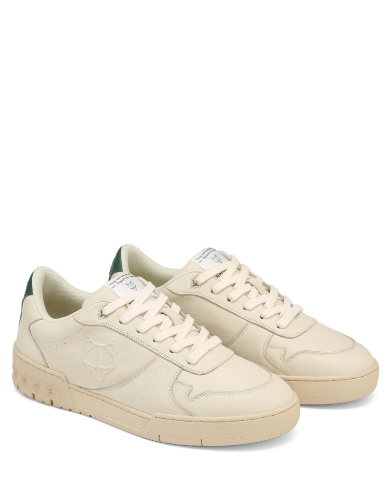 Naked Wolfe Categorie-R Leren Sneakers Heren Beige Groen | MRH2282BK