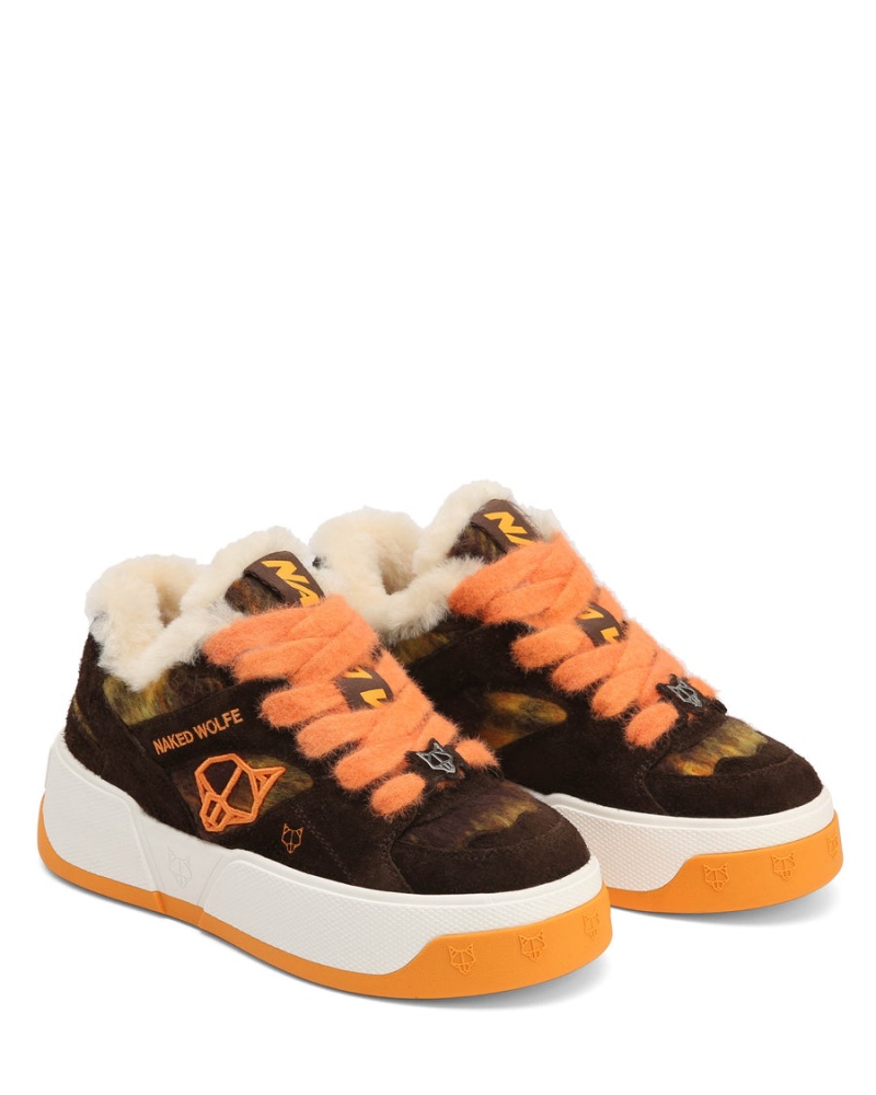 Naked Wolfe Crash Hairy Cow Suede Wol Sneakers Dames Oranje | XEO5392WZ