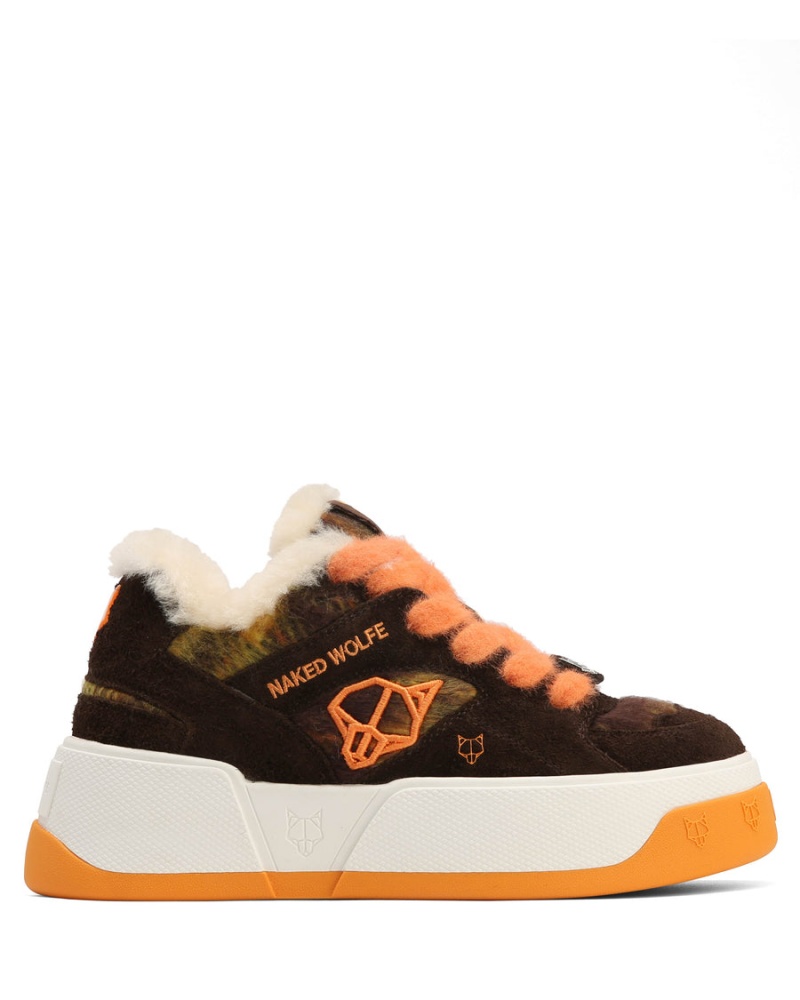 Naked Wolfe Crash Hairy Cow Suede Wol Sneakers Dames Oranje | XEO5392WZ