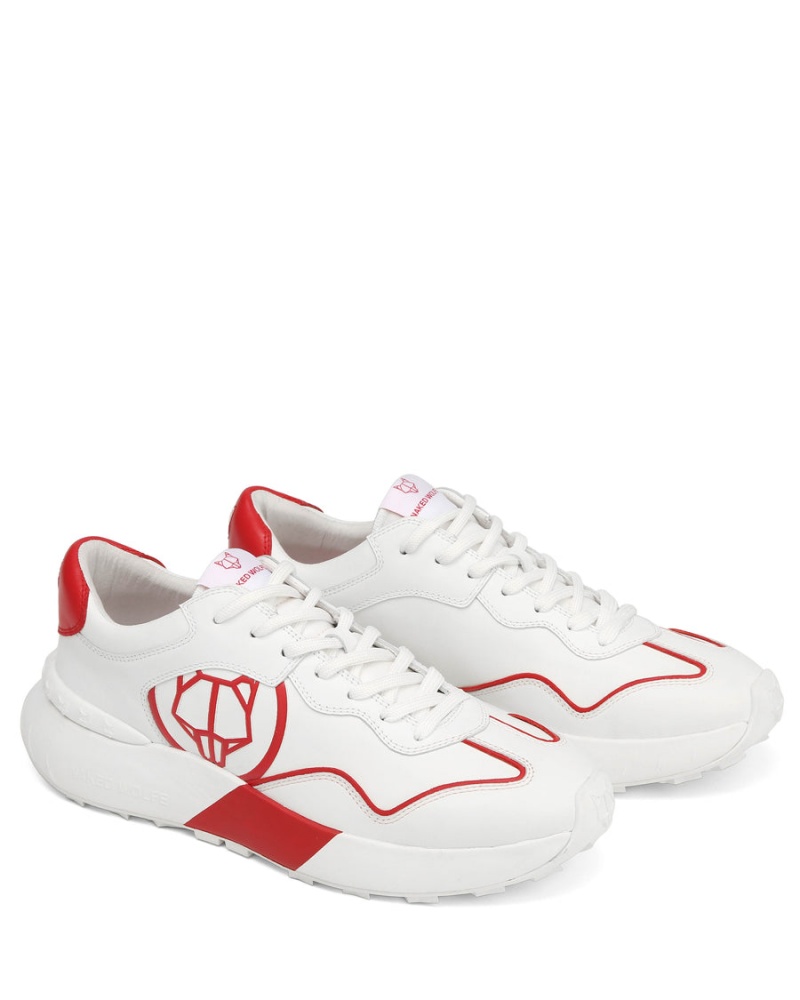 Naked Wolfe Drought Sneakers Heren Wit Rood | DUU1061VT