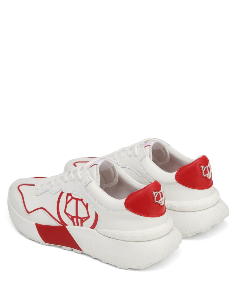 Naked Wolfe Drought Sneakers Heren Wit Rood | DUU1061VT