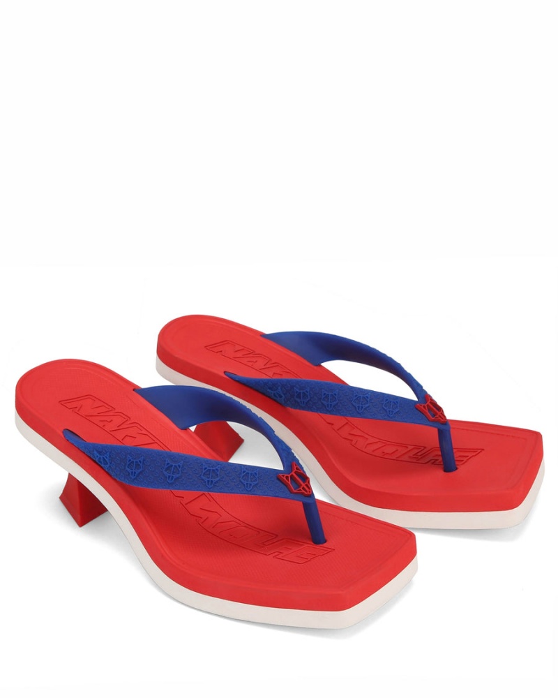 Naked Wolfe Foxy Hakken Sandalen Dames Rood Blauw | WKQ3145TJ