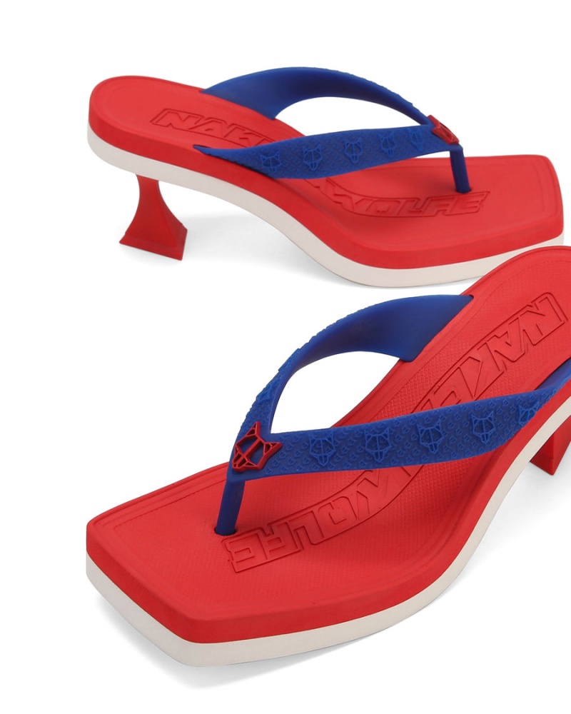 Naked Wolfe Foxy Hakken Sandalen Dames Rood Blauw | WKQ3145TJ