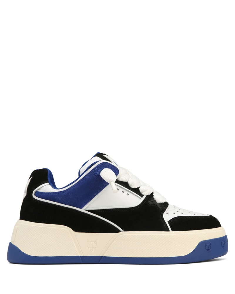 Naked Wolfe Kash Nubuck Leren Sneakers Heren Blauw Zwart Wit | PMY2971MW