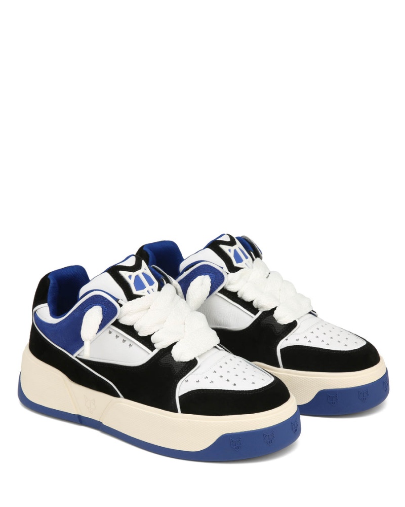 Naked Wolfe Kash Nubuck Leren Sneakers Heren Blauw Zwart Wit | PMY2971MW