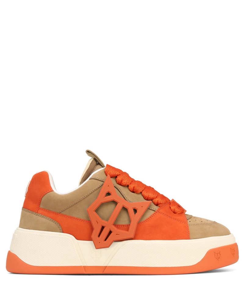 Naked Wolfe Kosa Sneakers Heren Khaki Oranje Wit | IFG524QD