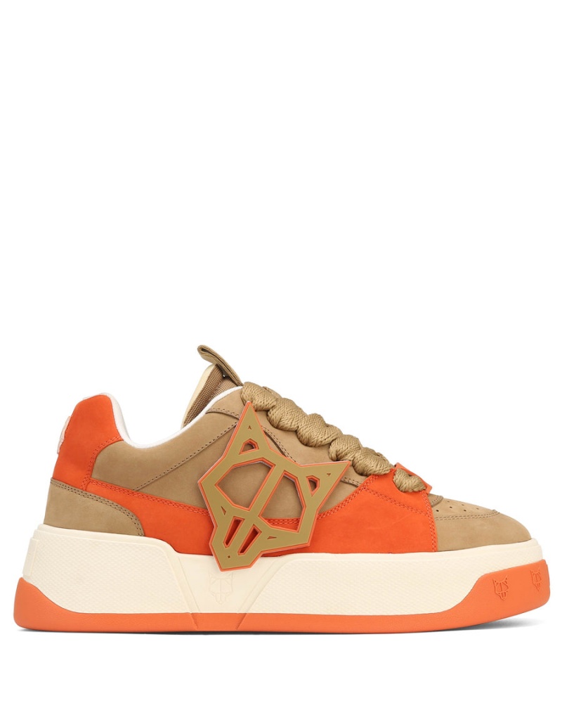 Naked Wolfe Kosa Sneakers Heren Khaki Oranje Wit | IFG524QD