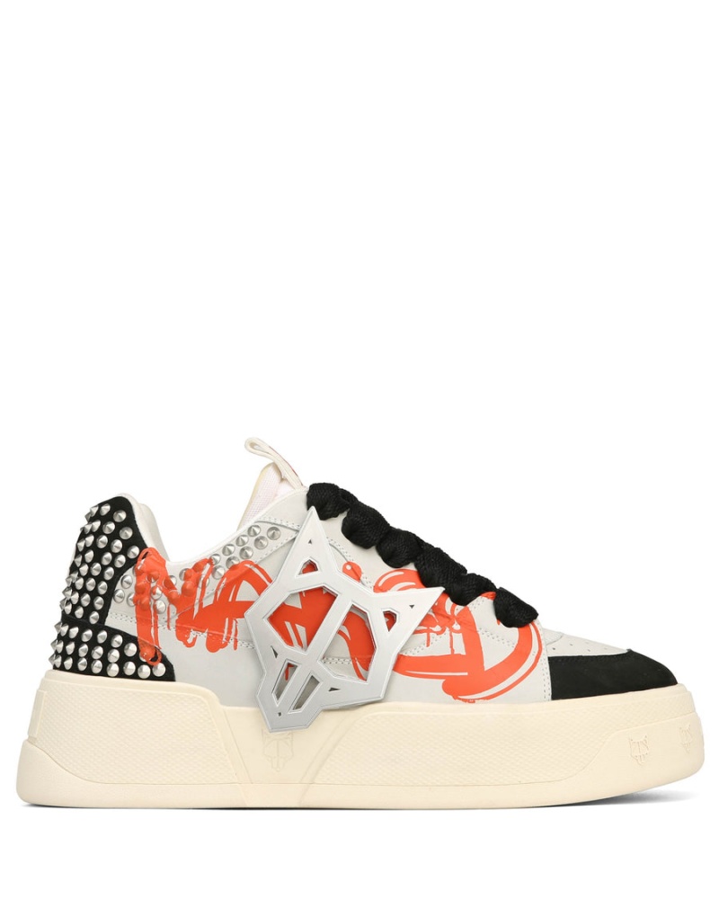 Naked Wolfe Kosa Sneakers Heren Zwart Wit Oranje | IPW2230MW