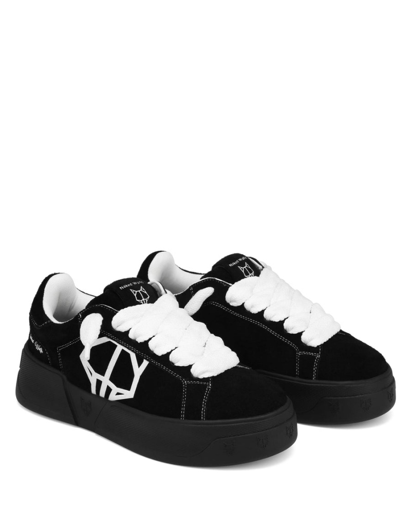 Naked Wolfe Kray Hairy Cow Suede Sneakers Heren Zwart | SFT3846QA