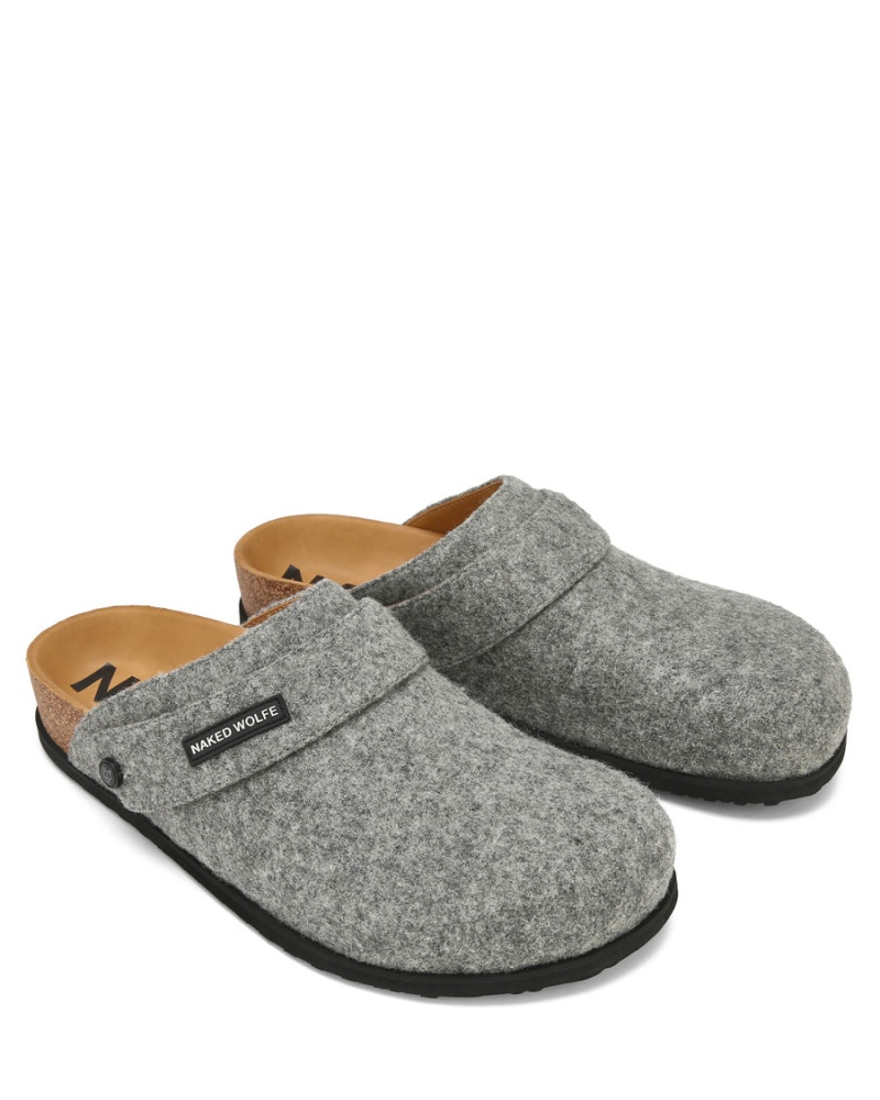 Naked Wolfe Malta Felt Pantoffels Heren Grijs | WTN191RV