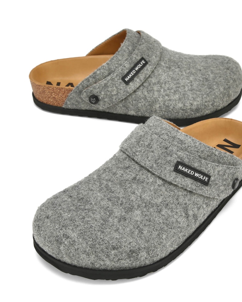 Naked Wolfe Malta Felt Pantoffels Heren Grijs | WTN191RV