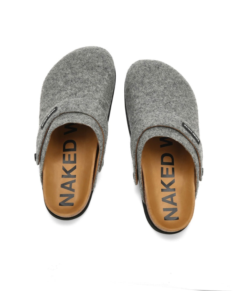 Naked Wolfe Malta Felt Pantoffels Heren Grijs | WTN191RV