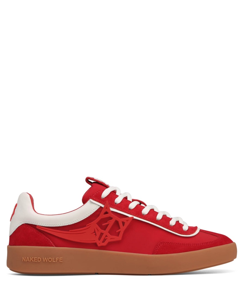 Naked Wolfe Palm Nylon Sneakers Heren Rood | YSV721VX