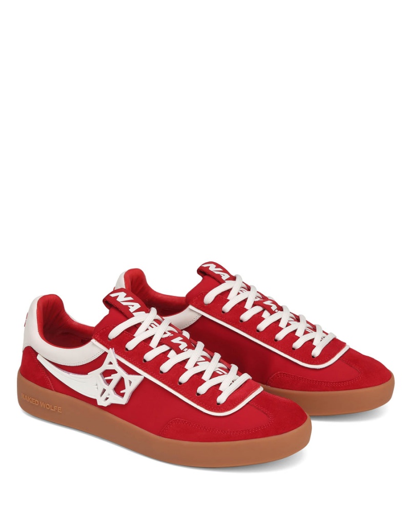 Naked Wolfe Palm Nylon Sneakers Heren Rood | YSV721VX