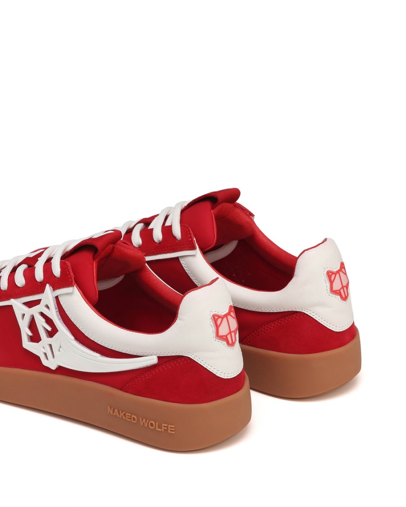 Naked Wolfe Palm Nylon Sneakers Heren Rood | YSV721VX