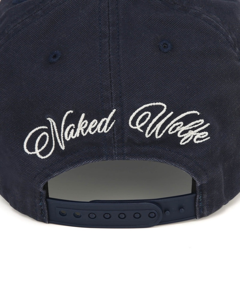 Naked Wolfe Signature Unconstructed Washed Caps Heren Donkerblauw | PAO1446ZC