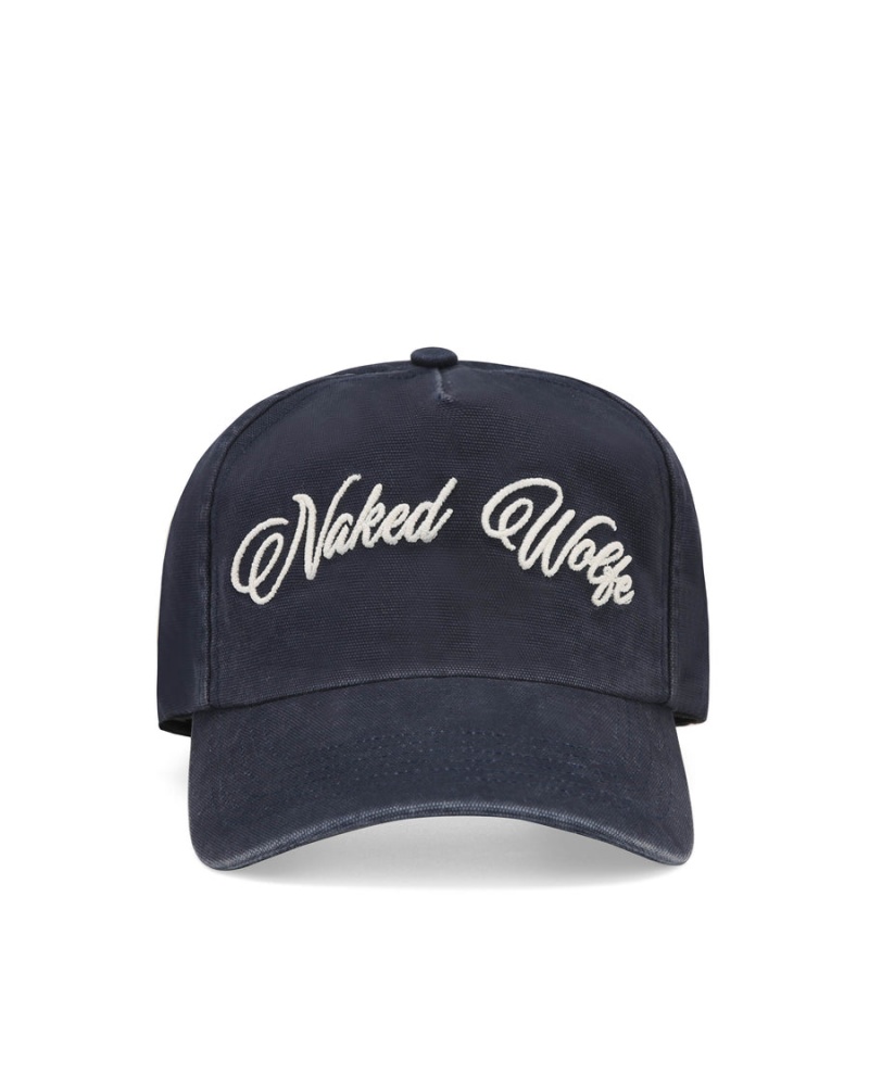 Naked Wolfe Signature Unconstructed Washed Caps Heren Donkerblauw | PAO1446ZC