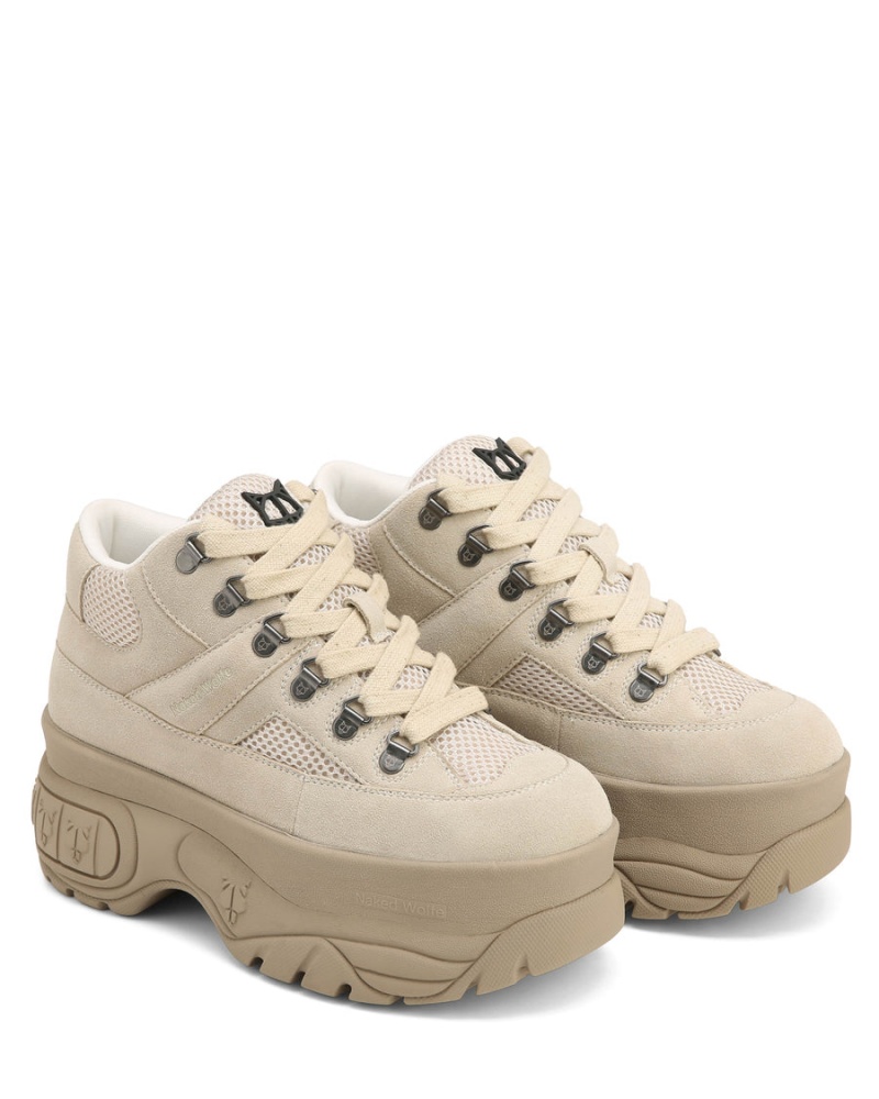 Naked Wolfe Slash Kid Suede Sneakers Dames Lichtkhaki | ABX17100QI