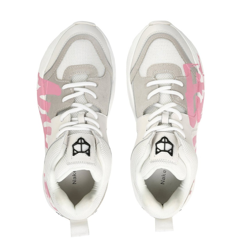 Naked Wolfe Track Logo Sneakers Dames Wit Roze | DWH5560HX