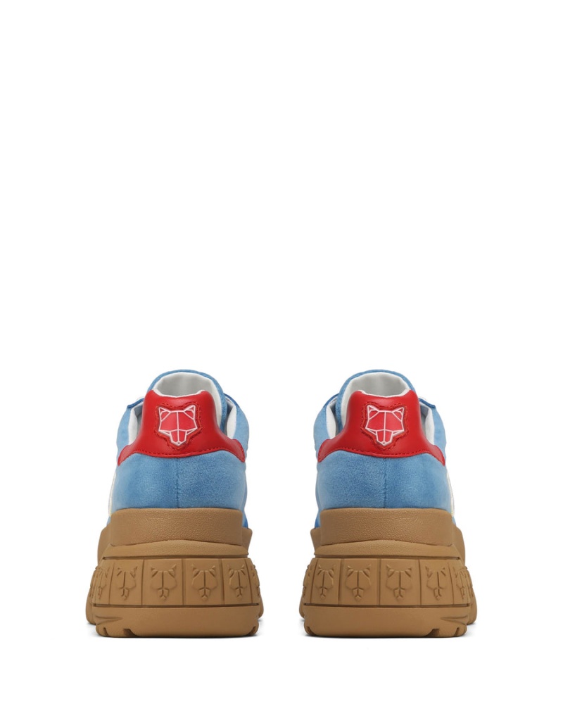 Naked Wolfe Warrior Velvet Sneakers Dames Blauw Rood | DHP1959PM