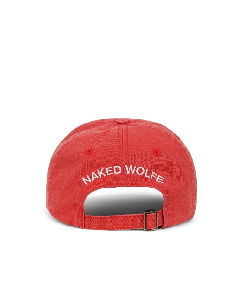 Naked Wolfe Washed Baseball Caps Heren Rood Wit | OZQ5713YO