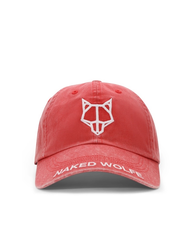 Naked Wolfe Washed Baseball Caps Heren Rood Wit | OZQ5713YO