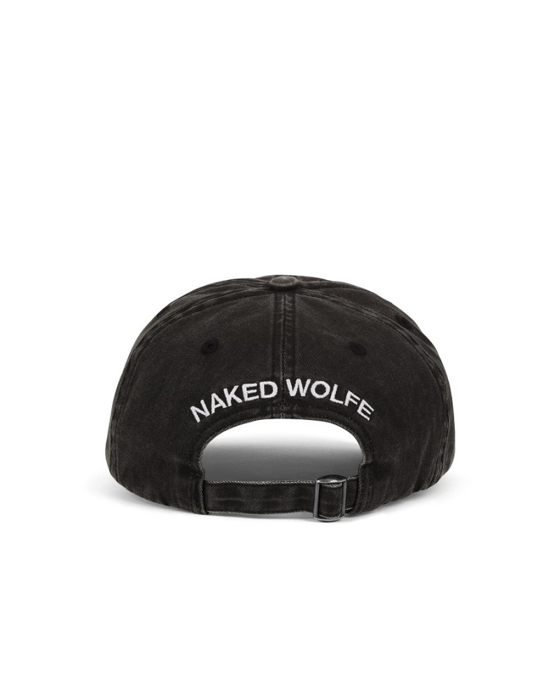 Naked Wolfe Washed Baseball Caps Heren Zwart | OGD5816JP